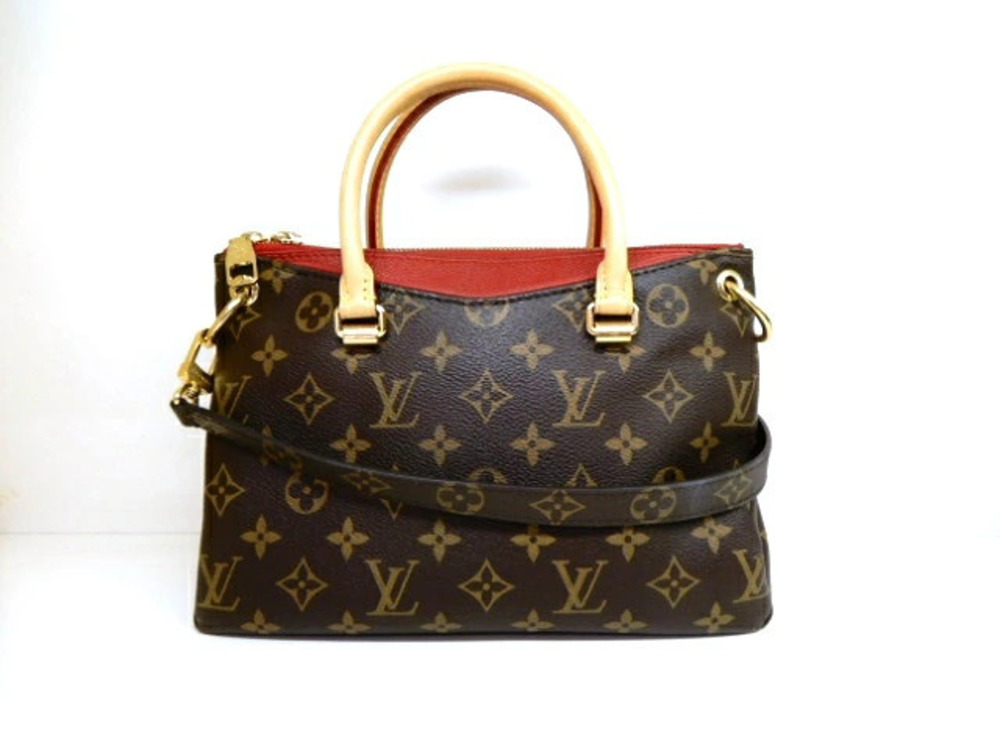 LOUIS VUITTON Pallas Handbag Monogram Cerise Red